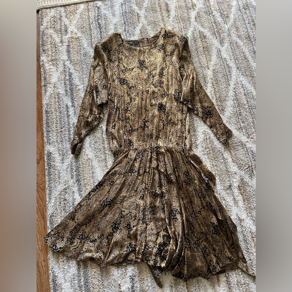 - Vintage 90s Carole Little Versailles longsleeve cocktail paisley maxi dr…